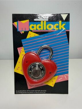1980s NOS Heart Combination Padlock • Sealed